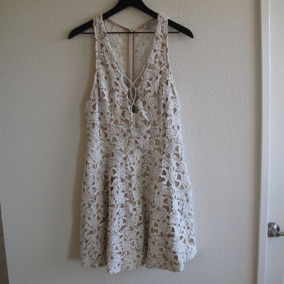 TOBI Nude White Lace Skater Dress - Picture 6 of 15
